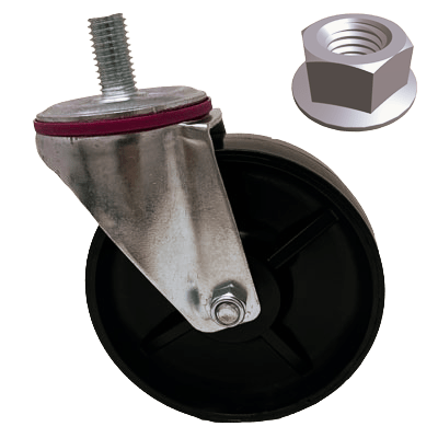 6313-5+LN | 5" Inch Caster Assembly w Lock Nut